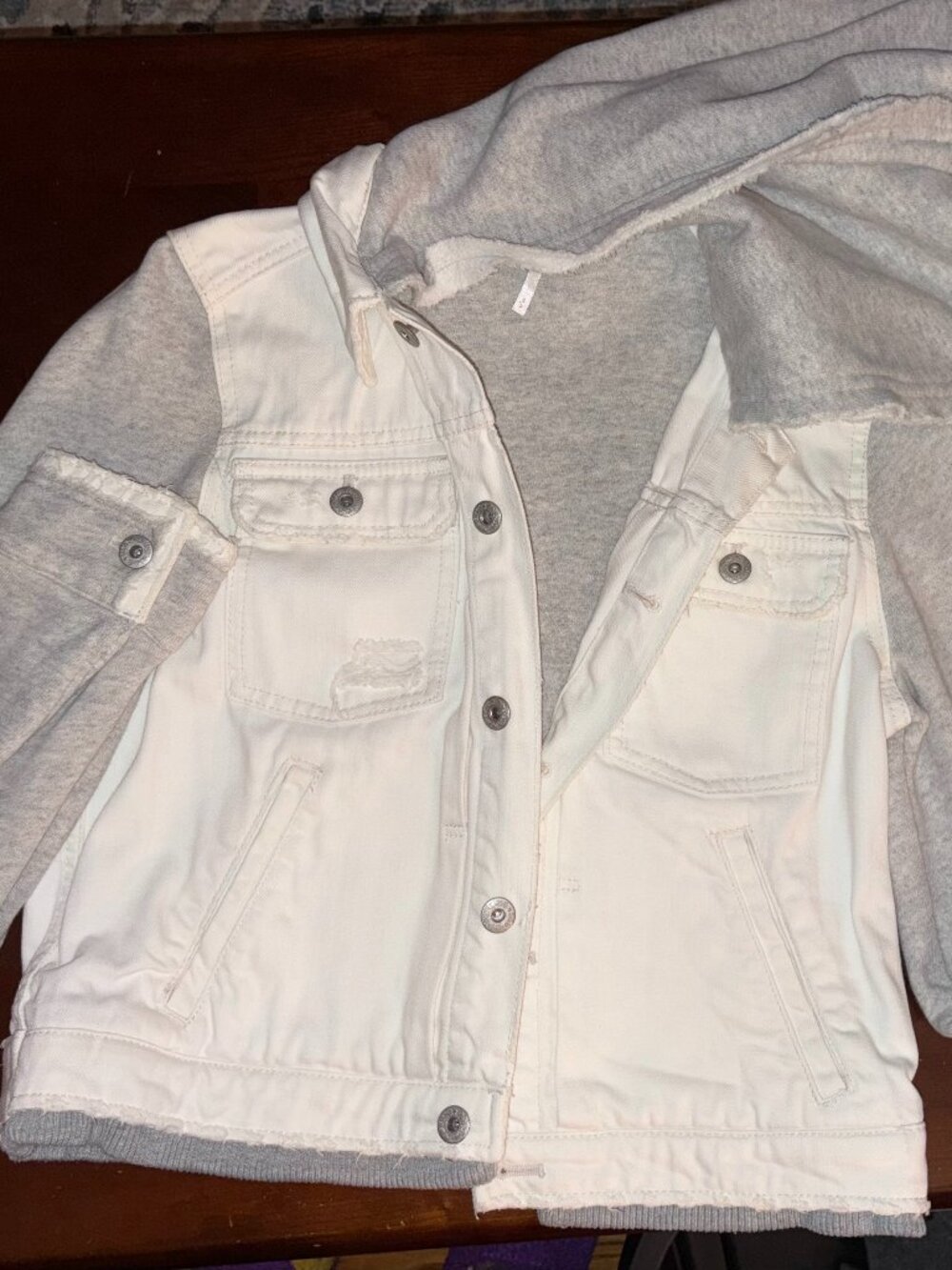 Free People Denim Knit Cropped Jacket